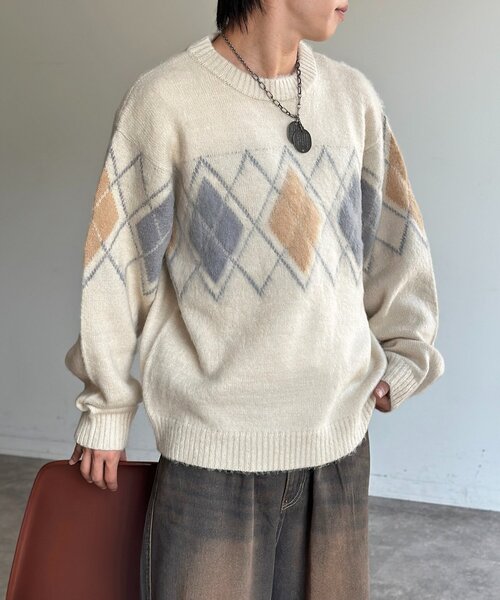 CPCM（シーピーシーエム）の「モヘア混シャギーニット（ニット/セーター・レディース・チャコールグレー/ネイビー/オレンジ/アイボリー/ブラック・MEDIUM/LARGE）」の10枚目の写真