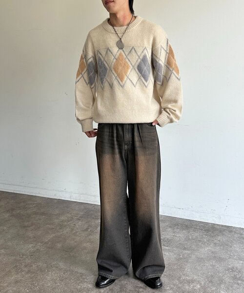 CPCM（シーピーシーエム）の「モヘア混シャギーニット（ニット/セーター・レディース・チャコールグレー/ネイビー/オレンジ/アイボリー/ブラック・MEDIUM/LARGE）」の12枚目の写真