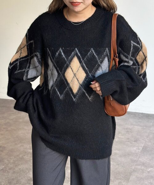 CPCM（シーピーシーエム）の「モヘア混シャギーニット（ニット/セーター・レディース・チャコールグレー/ネイビー/オレンジ/アイボリー/ブラック・MEDIUM/LARGE）」の11枚目の写真