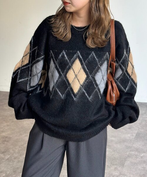 CPCM（シーピーシーエム）の「モヘア混シャギーニット（ニット/セーター・レディース・チャコールグレー/ネイビー/オレンジ/アイボリー/ブラック・MEDIUM/LARGE）」の13枚目の写真