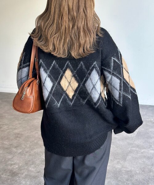 CPCM（シーピーシーエム）の「モヘア混シャギーニット（ニット/セーター・レディース・チャコールグレー/ネイビー/オレンジ/アイボリー/ブラック・MEDIUM/LARGE）」の14枚目の写真