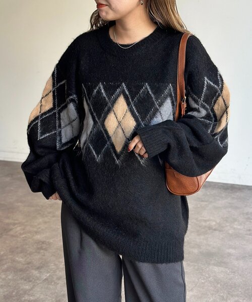 CPCM（シーピーシーエム）の「モヘア混シャギーニット（ニット/セーター・レディース・チャコールグレー/ネイビー/オレンジ/アイボリー/ブラック・MEDIUM/LARGE）」の17枚目の写真