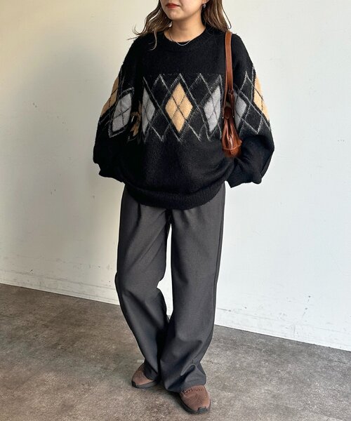 CPCM（シーピーシーエム）の「モヘア混シャギーニット（ニット/セーター・レディース・チャコールグレー/ネイビー/オレンジ/アイボリー/ブラック・MEDIUM/LARGE）」の21枚目の写真