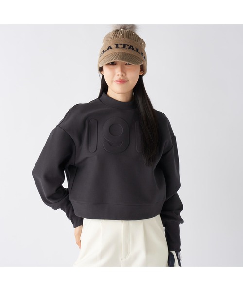 FILA GOLF（フィラゴルフ ）の「FILA GOLF フィラゴルフ ゴルフウェア ワンポイント ロゴ 保温 裏起毛 ストレッチ ハイネック プルオーバー トレーナー（その他トップス・レディース・グレー/オフホワイト/ブラック・M/LL/L）」の3枚目の写真