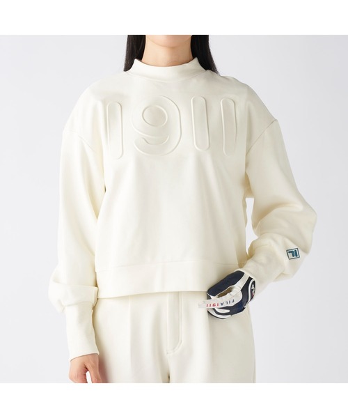FILA GOLF（フィラゴルフ ）の「FILA GOLF フィラゴルフ ゴルフウェア ワンポイント ロゴ 保温 裏起毛 ストレッチ ハイネック プルオーバー トレーナー（その他トップス・レディース・グレー/オフホワイト/ブラック・M/LL/L）」の9枚目の写真