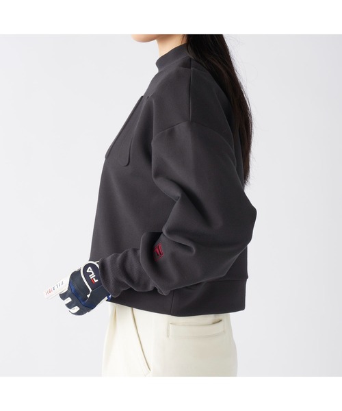 FILA GOLF（フィラゴルフ ）の「FILA GOLF フィラゴルフ ゴルフウェア ワンポイント ロゴ 保温 裏起毛 ストレッチ ハイネック プルオーバー トレーナー（その他トップス・レディース・グレー/オフホワイト/ブラック・M/LL/L）」の20枚目の写真