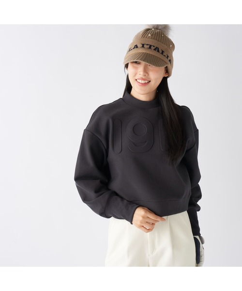 FILA GOLF（フィラゴルフ ）の「FILA GOLF フィラゴルフ ゴルフウェア ワンポイント ロゴ 保温 裏起毛 ストレッチ ハイネック プルオーバー トレーナー（その他トップス・レディース・グレー/オフホワイト/ブラック・M/LL/L）」の14枚目の写真