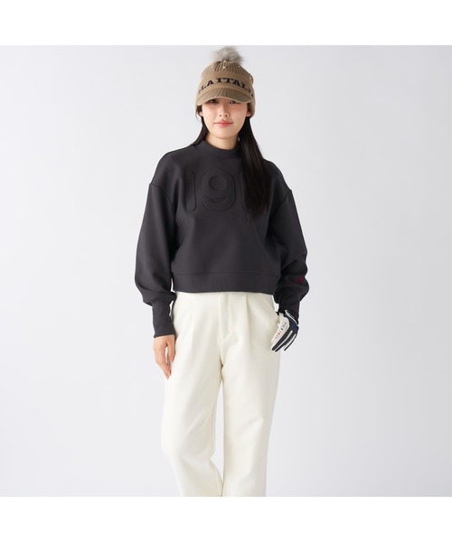 FILA GOLF（フィラゴルフ ）の「FILA GOLF フィラゴルフ ゴルフウェア ワンポイント ロゴ 保温 裏起毛 ストレッチ ハイネック プルオーバー トレーナー（その他トップス・レディース・グレー/オフホワイト/ブラック・M/LL/L）」の15枚目の写真