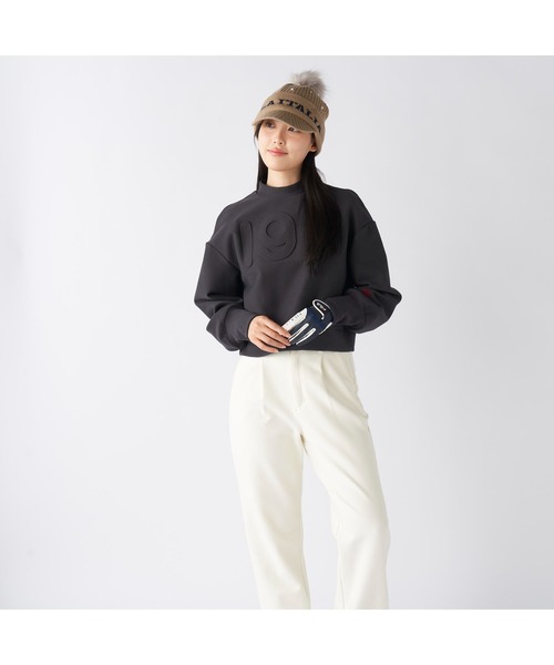 FILA GOLF（フィラゴルフ ）の「FILA GOLF フィラゴルフ ゴルフウェア ワンポイント ロゴ 保温 裏起毛 ストレッチ ハイネック プルオーバー トレーナー（その他トップス・レディース・グレー/オフホワイト/ブラック・M/LL/L）」の16枚目の写真