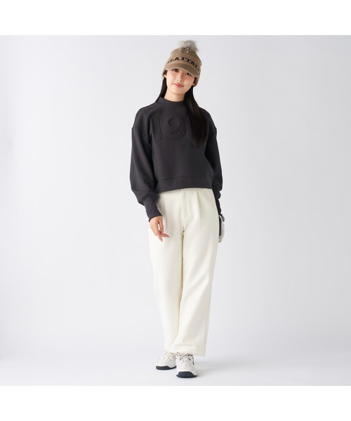 FILA GOLF（フィラゴルフ ）の「FILA GOLF フィラゴルフ ゴルフウェア ワンポイント ロゴ 保温 裏起毛 ストレッチ ハイネック プルオーバー トレーナー（その他トップス・レディース・グレー/オフホワイト/ブラック・M/LL/L）」の17枚目の写真