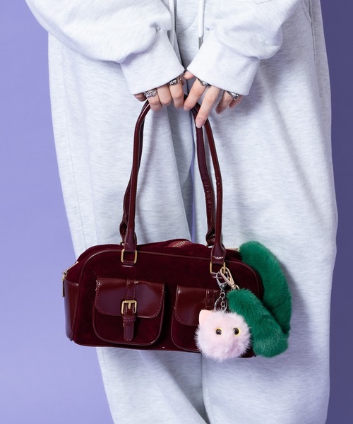 an meets zakka(アンミツザッカ)の「an meets zakka ベルベットロングハンドルミニボストンバッグ(ボストンバッグ・レディース・ボルドー/ブラウン/ブラック・ONESIZE)」の8枚目の写真