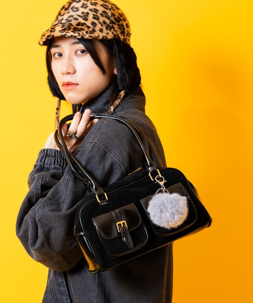 an meets zakka(アンミツザッカ)の「an meets zakka ベルベットロングハンドルミニボストンバッグ(ボストンバッグ・レディース・ボルドー/ブラウン/ブラック・ONESIZE)」の11枚目の写真