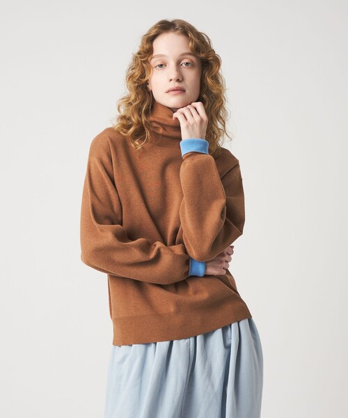 6(ROKU)＞コットンウール ミラノリブ タートルネック ニット（ニット