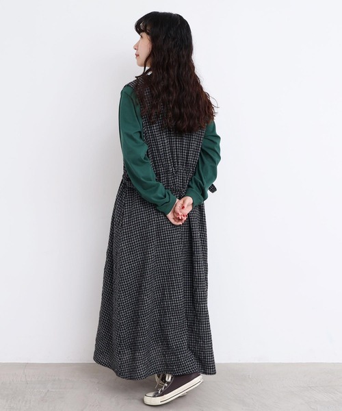 l'atelier du savon（アトリエドサボン）の「ウールガーゼ　リボンの2wayゆるワンピース（ワンピース・レディース・その他/ブラック・FREE）」の4枚目の写真