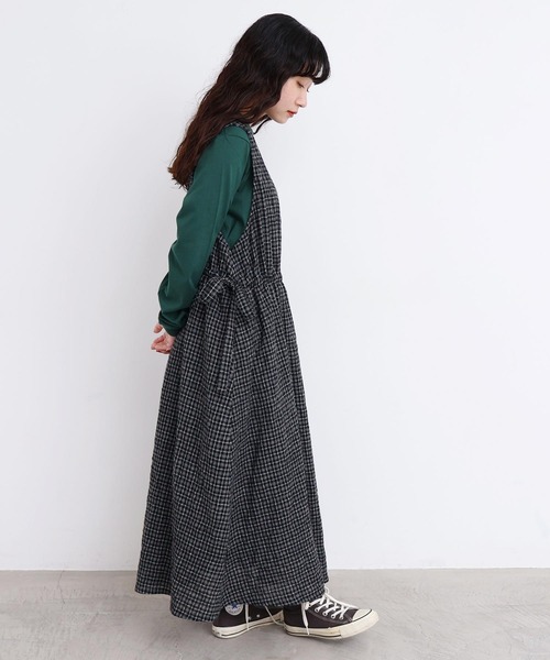 l'atelier du savon（アトリエドサボン）の「ウールガーゼ　リボンの2wayゆるワンピース（ワンピース・レディース・その他/ブラック・FREE）」の5枚目の写真