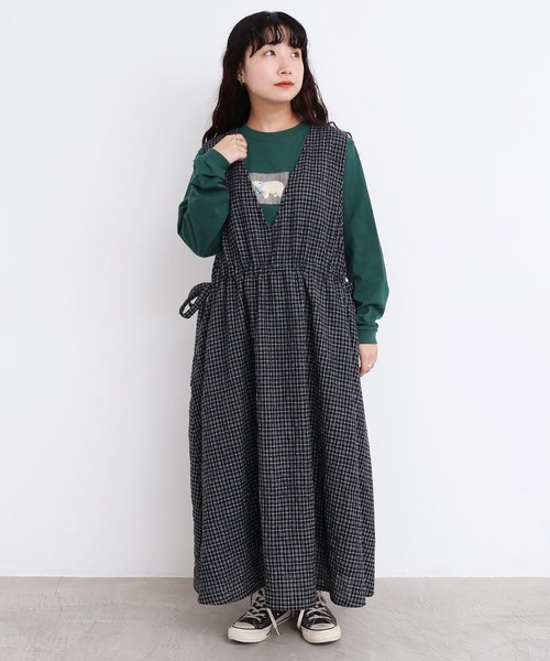 l'atelier du savon（アトリエドサボン）の「ウールガーゼ　リボンの2wayゆるワンピース（ワンピース・レディース・その他/ブラック・FREE）」の7枚目の写真