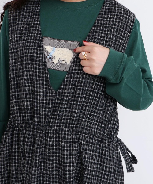 l'atelier du savon（アトリエドサボン）の「ウールガーゼ　リボンの2wayゆるワンピース（ワンピース・レディース・その他/ブラック・FREE）」の8枚目の写真