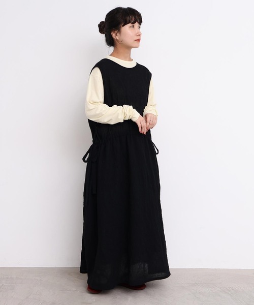 l'atelier du savon（アトリエドサボン）の「ウールガーゼ　リボンの2wayゆるワンピース（ワンピース・レディース・その他/ブラック・FREE）」の11枚目の写真