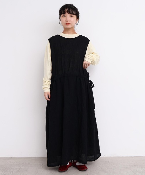 l'atelier du savon（アトリエドサボン）の「ウールガーゼ　リボンの2wayゆるワンピース（ワンピース・レディース・その他/ブラック・FREE）」の10枚目の写真