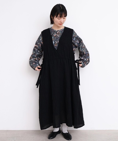 l'atelier du savon（アトリエドサボン）の「ウールガーゼ　リボンの2wayゆるワンピース（ワンピース・レディース・その他/ブラック・FREE）」の16枚目の写真