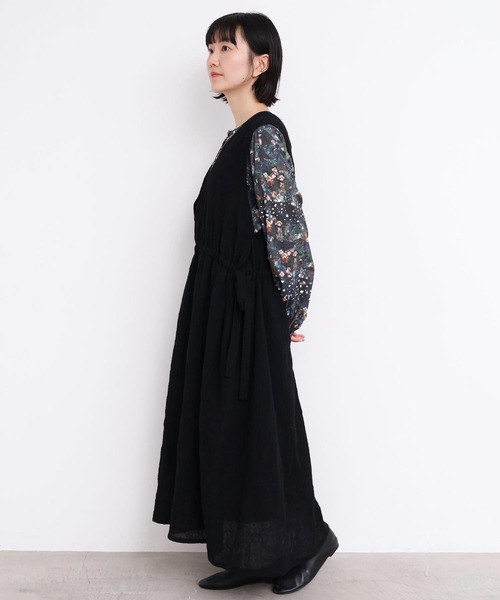 l'atelier du savon（アトリエドサボン）の「ウールガーゼ　リボンの2wayゆるワンピース（ワンピース・レディース・その他/ブラック・FREE）」の18枚目の写真