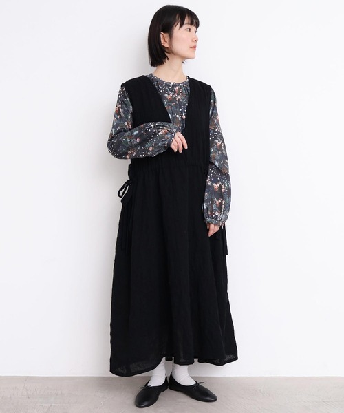 l'atelier du savon（アトリエドサボン）の「ウールガーゼ　リボンの2wayゆるワンピース（ワンピース・レディース・その他/ブラック・FREE）」の20枚目の写真