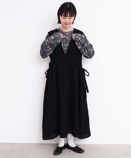 l'atelier du savon（アトリエドサボン）の「ウールガーゼ　リボンの2wayゆるワンピース（ワンピース・レディース・その他/ブラック・FREE）」の21枚目の写真