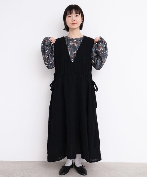 l'atelier du savon（アトリエドサボン）の「ウールガーゼ　リボンの2wayゆるワンピース（ワンピース・レディース・その他/ブラック・FREE）」の22枚目の写真