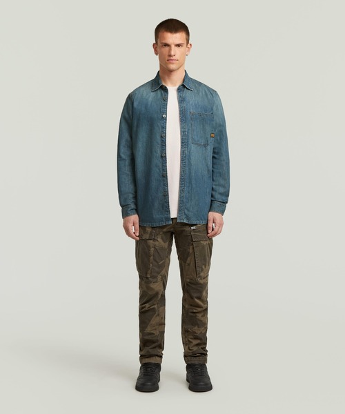G-STAR(ジースター)の「ROVIC ZIP 3D REGULAR TAPERED PANTS/ヴィンテージライクウォッシュド加工立体裁断レギュラーテーパードカモ柄カーゴパンツ(カーゴパンツ・メンズ・カモフラージュ・30/30/29/30/36/30/33/30/34/30/31/30/32/30/31/32/32/32/33/32/34/32/30/32/36/32/28/32/29/32)」の4枚目の写真