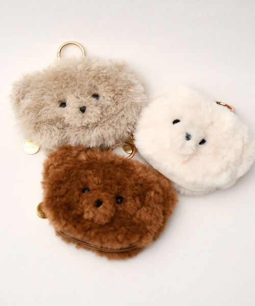 LAZY SUSAN（レイジースーザン）の「チャームポーチテディ　２５（ポーチ・レディース・ブラウン/ベージュ/ホワイト・FREE）」の8枚目の写真