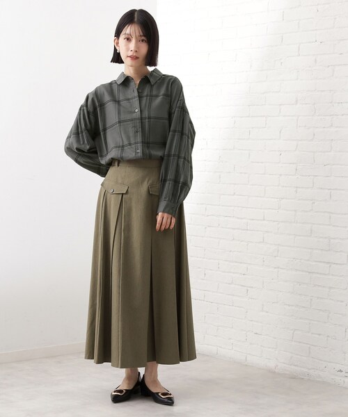 THE SHOP TK (ザ ショップ ティーケー )の「インしてる風にも着られるチェックシャツ(シャツ/ブラウス・レディース・ブラック系その他2/アイボリー系1・12/13)」の6枚目の写真