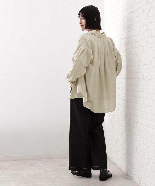 THE SHOP TK (ザ ショップ ティーケー )の「インしてる風にも着られるチェックシャツ(シャツ/ブラウス・レディース・ブラック系その他2/アイボリー系1・12/13)」の10枚目の写真