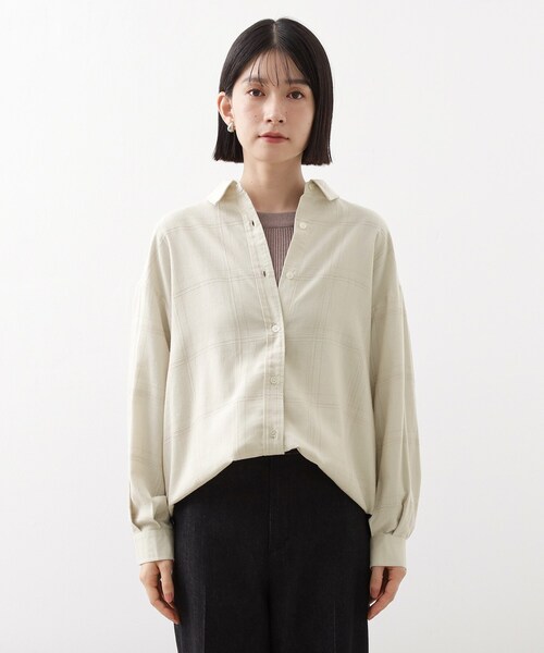 THE SHOP TK (ザ ショップ ティーケー )の「インしてる風にも着られるチェックシャツ(シャツ/ブラウス・レディース・ブラック系その他2/アイボリー系1・12/13)」の19枚目の写真