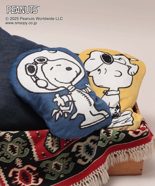 GLOBAL WORK(グローバルワーク)の「PEANUTS/クッションブランケット/593176(クッション/クッションカバー・レディース・ブルー/マスタード・FREE)」の4枚目の写真