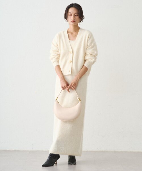 LOUNGEDRESS（ラウンジドレス）の「シャギーショートニットカーディガン（カーディガン/ボレロ・レディース・グレー/オフホワイト/ブラウン・FREE）」の13枚目の写真