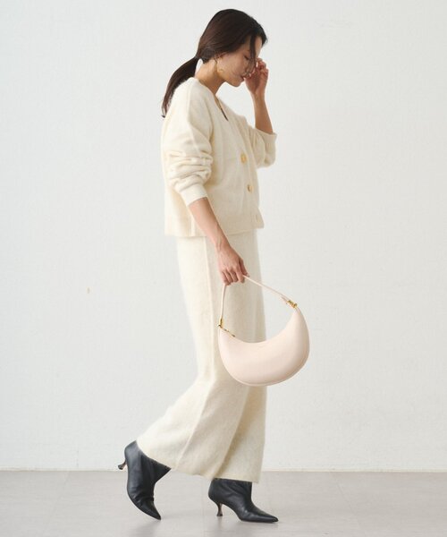 LOUNGEDRESS（ラウンジドレス）の「シャギーショートニットカーディガン（カーディガン/ボレロ・レディース・グレー/オフホワイト/ブラウン・FREE）」の16枚目の写真