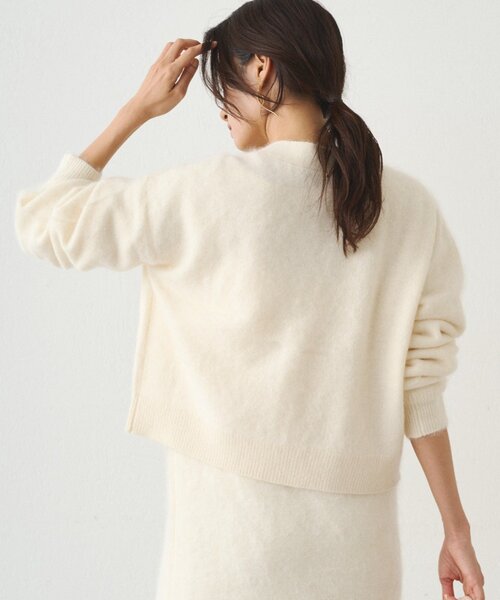 LOUNGEDRESS（ラウンジドレス）の「シャギーショートニットカーディガン（カーディガン/ボレロ・レディース・グレー/オフホワイト/ブラウン・FREE）」の20枚目の写真