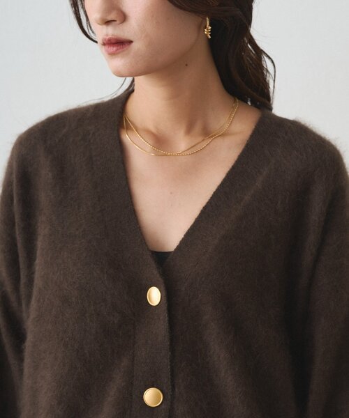 LOUNGEDRESS（ラウンジドレス）の「シャギーショートニットカーディガン（カーディガン/ボレロ・レディース・グレー/オフホワイト/ブラウン・FREE）」の9枚目の写真