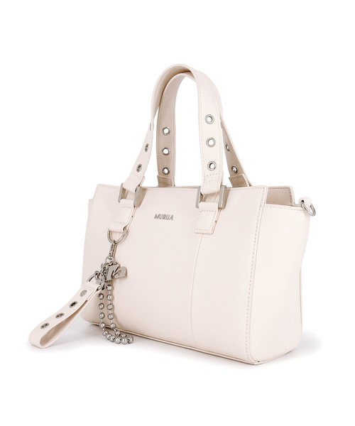 MURUA（ムルーア）の「MURUA(ムルーア)2WAYハンドバッグ MR-B1404 ベルトチャーム（ハンドバッグ・レディース・アイボリー/ブラック・FREE）」の10枚目の写真