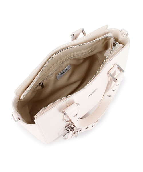 MURUA（ムルーア）の「MURUA(ムルーア)2WAYハンドバッグ MR-B1404 ベルトチャーム（ハンドバッグ・レディース・アイボリー/ブラック・FREE）」の12枚目の写真