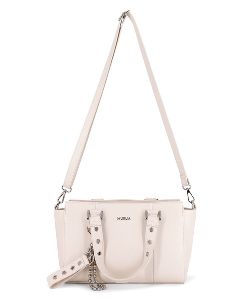 MURUA（ムルーア）の「MURUA(ムルーア)2WAYハンドバッグ MR-B1404 ベルトチャーム（ハンドバッグ・レディース・アイボリー/ブラック・FREE）」の14枚目の写真