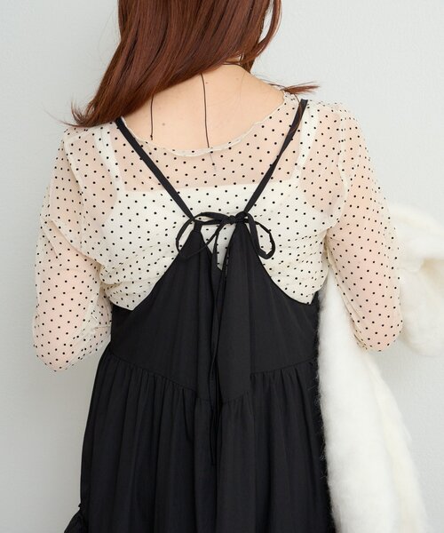 w closet（ダブルクローゼット）の「アソートティアードワンピース（ワンピース・レディース・ブラック/ブラウン/ブルー/オフホワイト・FREE）」の13枚目の写真