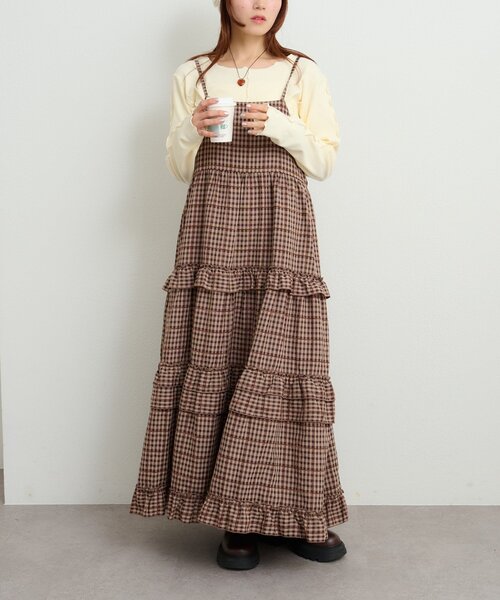 w closet（ダブルクローゼット）の「アソートティアードワンピース（ワンピース・レディース・ブラック/ブラウン/ブルー/オフホワイト・FREE）」の17枚目の写真