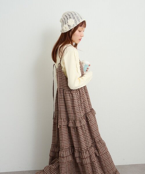 w closet（ダブルクローゼット）の「アソートティアードワンピース（ワンピース・レディース・ブラック/ブラウン/ブルー/オフホワイト・FREE）」の6枚目の写真