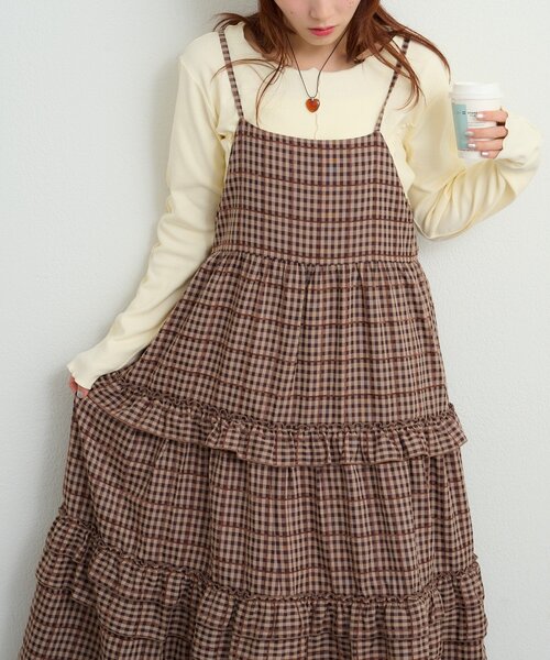 w closet（ダブルクローゼット）の「アソートティアードワンピース（ワンピース・レディース・ブラック/ブラウン/ブルー/オフホワイト・FREE）」の8枚目の写真