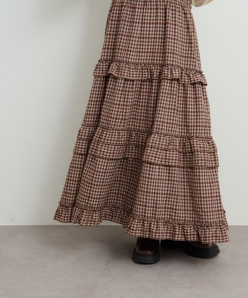 w closet（ダブルクローゼット）の「アソートティアードワンピース（ワンピース・レディース・ブラック/ブラウン/ブルー/オフホワイト・FREE）」の9枚目の写真