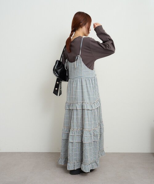 w closet（ダブルクローゼット）の「アソートティアードワンピース（ワンピース・レディース・ブラック/ブラウン/ブルー/オフホワイト・FREE）」の10枚目の写真