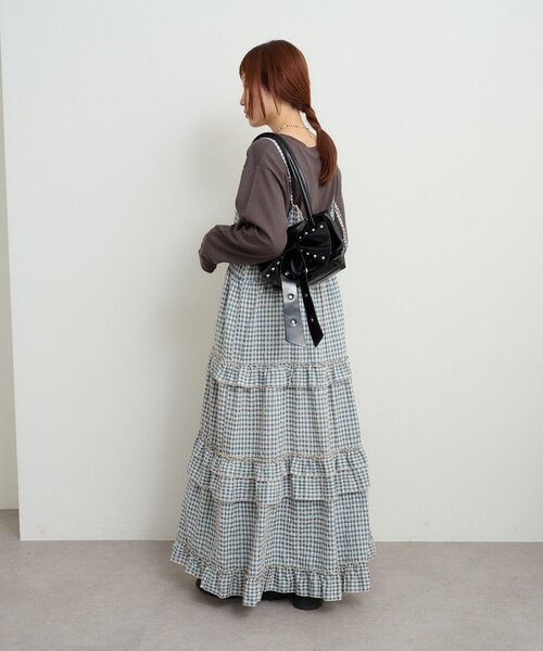 w closet（ダブルクローゼット）の「アソートティアードワンピース（ワンピース・レディース・ブラック/ブラウン/ブルー/オフホワイト・FREE）」の5枚目の写真