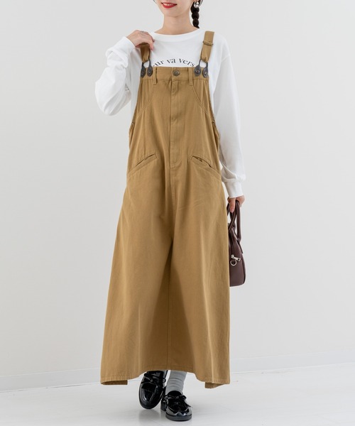 refinedworks（リファインドワークス）の「【refinedworks】秋カラー が魅力的な サロペットスカート！（サロペット/オーバーオール・レディース・ベージュ/カーキ/チャコールグレー・FREE）」の10枚目の写真