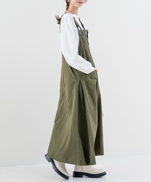 refinedworks（リファインドワークス）の「【refinedworks】秋カラー が魅力的な サロペットスカート！（サロペット/オーバーオール・レディース・ベージュ/カーキ/チャコールグレー・FREE）」の15枚目の写真